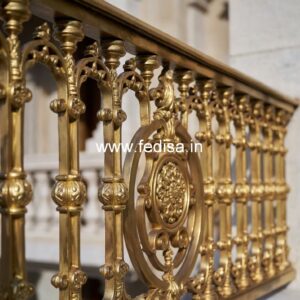 Luxury Brass Balcony Railing With Artistic Detailing Staircase Design And Installation