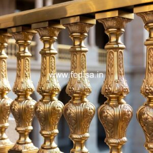 Stylish Brass Balcony Railing With Luxury Appeal Double Helical Stairs