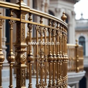 Traditional Brass Railing Design With Carving Work Design Of Wooden Stair Railing