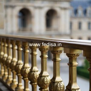Elegant Brass Staircase Railing With Gold Finish Staircase Pipe Railing