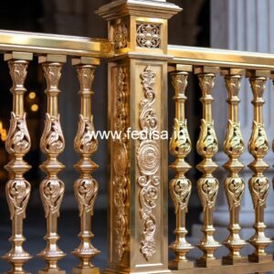 Decorative Brass Stair Railing For Villas External Staircase Railing Design