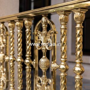Antique Finish Brass Railing Design For Interiors Luxury Home Stairs Design