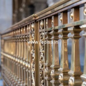 Brass Railing Design For Home Exterior Decor Semi Spiral Staircase Design