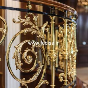 Luxury Brass Stair Railing For Royal Homes Stair Case Grill Design