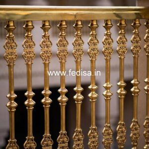 Stylish Brass Staircase Railing With Decorative Elements Interior Design Staircase Living Room