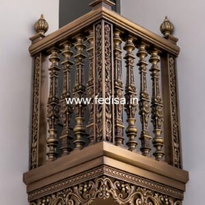 Brass Stair Railing Design With Premium Finish Staircase Pop Wall Design