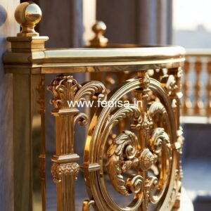 Traditional Brass Railing Design With Engraving Kitchen Under The Stairs Design