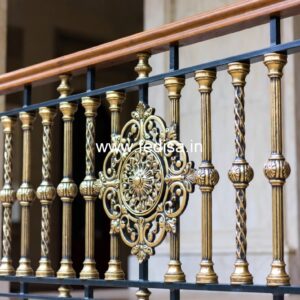 Elegant Brass Staircase Design With Decorative Finish Modern Granite Staircase