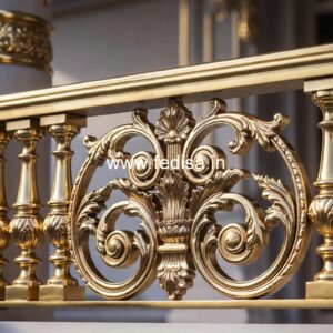 Artistic Brass Railing Design With Luxury Look Staircase Design Dog Legged
