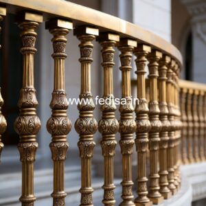 Modern Brass Staircase Railing With Glass Inserts Aluminum Stairs Design