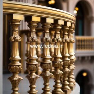 Elegant Brass Railing Design For Modern Villas Staircase Design U Shaped
