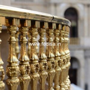 Designer Brass Staircase Railing With Fine Finish Stairs Niche Design