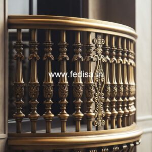 Custom Brass Railing Design For Staircase Interiors Wall Painting Design Near Staircase
