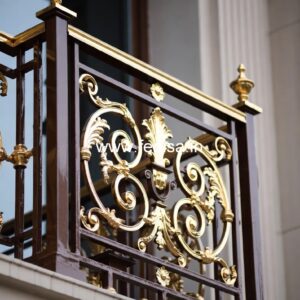 Stylish Brass Staircase Railing For Luxury Villas Riser Stairs Design