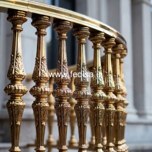 Antique Brass Stair Railing For Classic Homes Cabinet Design In Stairs