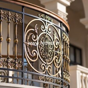 Luxury Brass Balcony Railing With Designer Finish Limited Space Attic Stairs Design
