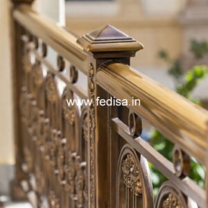 Modern Brass Balcony Railing With Stylish Appeal Outside Stairs Railing Design