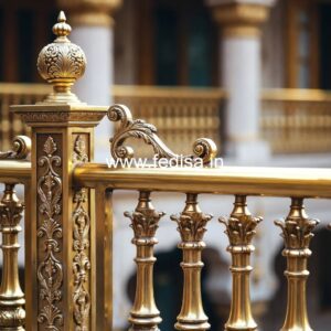 Elegant Brass Handrail Design For Interior Decor Stair Room Wall Design