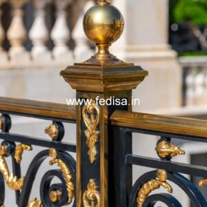 Modern Brass Railing Design For Premium Homes Stairs Curved Design
