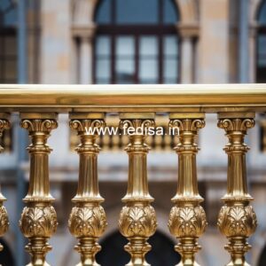 Elegant Brass Staircase Railing With Luxury Finish Stairs Design Color