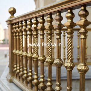 Modern Brass Balcony Railing With Elegant Appeal Staircase Casting Design