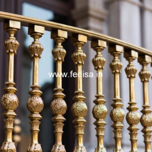 Brass Staircase Railing Design With Premium Finish Front Home Stairs Design