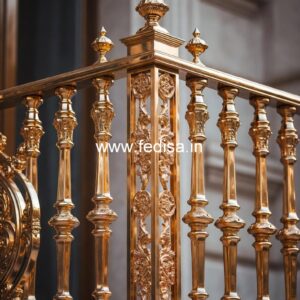 Stylish Brass Handrail Design For Modern Homes Modern Living Room With Stairs