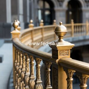 Luxury Brass Stair Railing With Designer Style Steel Frame Stairs Design