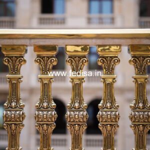 Designer Brass Railing Design For Contemporary Homes Three Quarter Turn Staircase Design