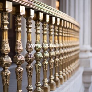 Premium Brass Railing Design With Artistic Finish Stair Railing Design