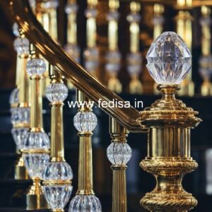 Stylish Brass Staircase Railing With Decorative Finish Steel Railing Design For House Front