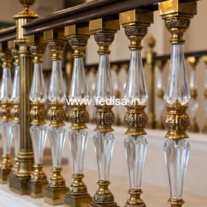 Premium Brass Handrail Design With Artistic Finish Staircase Grill Design