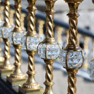 Decorative Brass Handrail For Stylish Staircases Steel Balcony Design