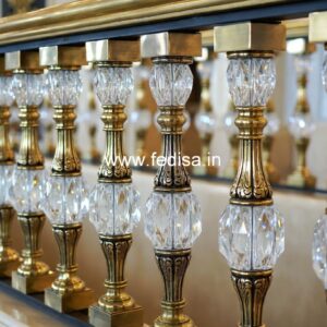 Antique Brass Staircase Railing With Elegant Style Wall Railing Design