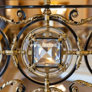 Modern Brass Railing Design With Decorative Patterns Stair Railing Design Steel