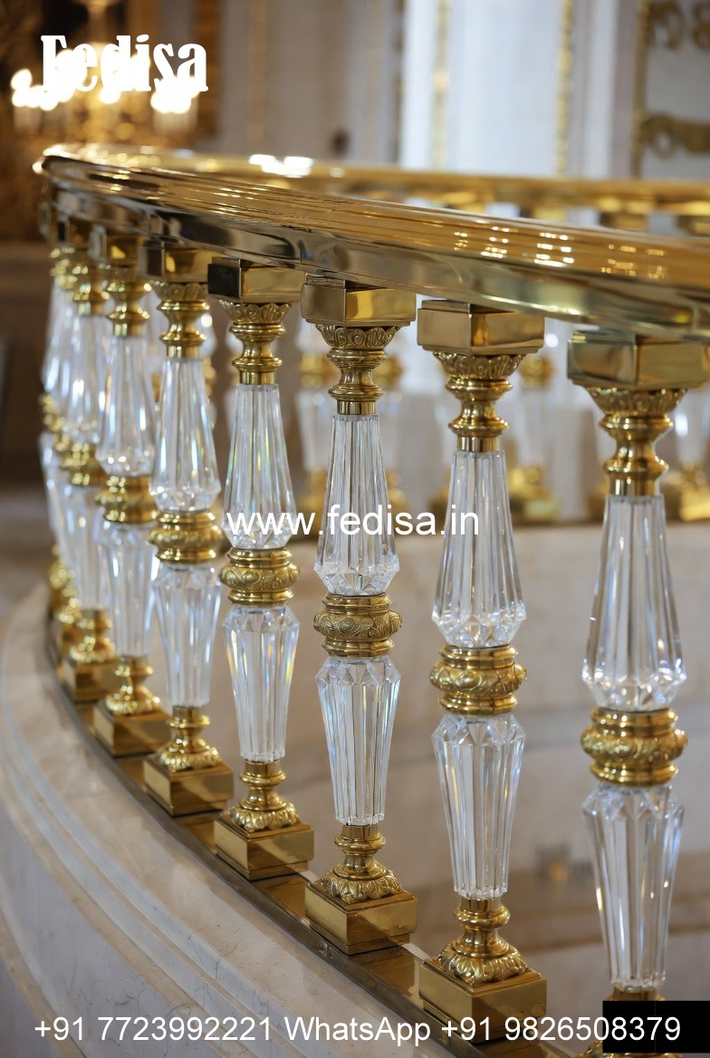 Decorative Brass Staircase Railing For Interior Design Glass Railing Design For House Front
