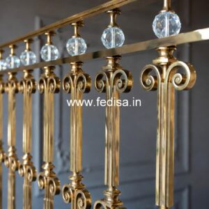 High-end Brass Staircase Railing Design Cement Railing Design For Roof