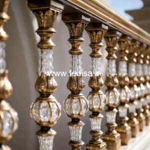 Decorative Brass Railing Design With Floral Patterns Steel Handrail Design