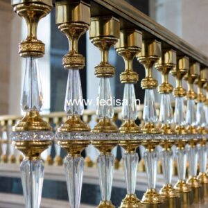 Brass Railing Design With Modern Finish House Front Wall Railing Design