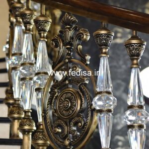 Elegant Brass Staircase Railing For Villas Railing Pillar Design