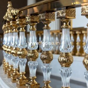 Stylish Brass Staircase Railing With Decorative Elements Iron Balcony Grill Design