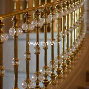 Brass Stair Railing Design With Premium Finish Modern Balcony Railing