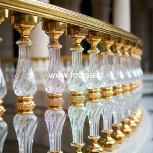 Brass Staircase Handrail Design For Modern Villas Siri Grill Design