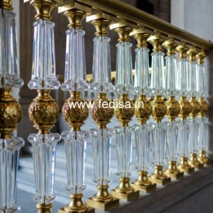 Luxury Brass Handrail For Grand Staircases Stainless Steel Staircase Design