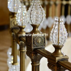 Antique Brass Staircase Railing For Royal Homes Iron Pipe Railing