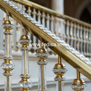 Custom Brass Staircase Railing With Designer Look Balcony Railing Glass Design