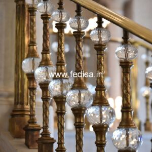 Classic Brass Staircase Railing With Royal Finish Chhajje Ki Railing