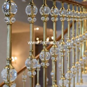 Luxury Brass Balcony Railing With Designer Finish Cemented Railing Design