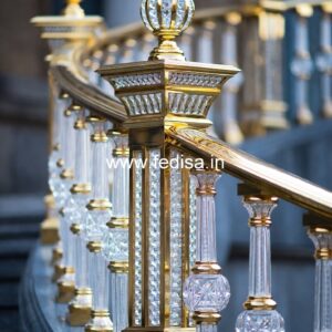 Designer Brass Staircase Handrail For Homes Railing Mirror Design