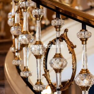 Decorative Brass Stair Railing Design For Villas Modern Wrought Iron Railing